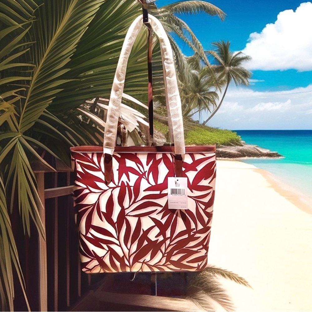 *NWT* Kate Spade Jana Tote Bag in Burgundy & White - Brand New